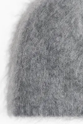 Bonnet en mohair mélangé - Gris chiné