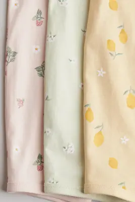 Lot de 3 pyjamas en coton - Jaune/citrons