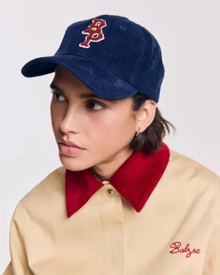 Casquette Berger velours bleu marine