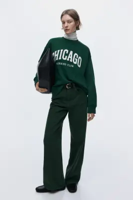Sweat avec motif - Vert foncé/Chicago