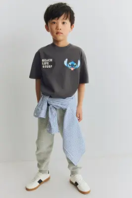 T-shirt oversize imprimé - Gris foncé/Lilo et Stitch