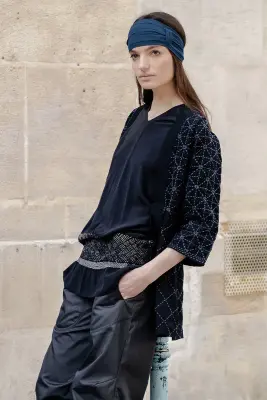 Veste Sashiko Noir