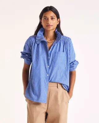 Chemise Léonor rayures bleu