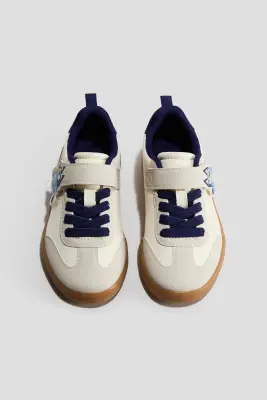 Sneakers avec application - Beige/Bluey
