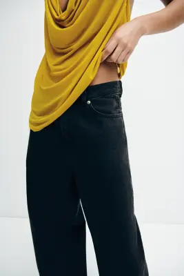 Barrel High Waist Jeans - Noir délavé
