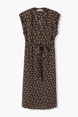 Robe mi-longue ceinturée Femme