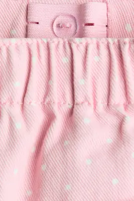 Jupe trapèze en denim - Rose clair/pois