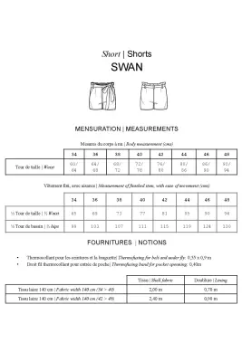 Patron papier short SWAN