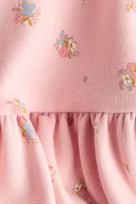 Robe en molleton imprimé - Rose/fleuri