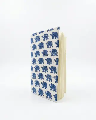 Carnet Indira - Motif Éléphant Bleu