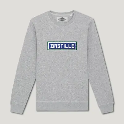 SWEAT SHIRT - COTON BIO BRODÉ - BASTILLE - GRIS