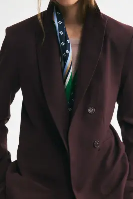 Blazer croisé sans fermeture - Marron foncé