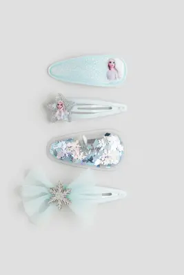 Lot de 4 barrettes - Turquoise/La Reine des neiges