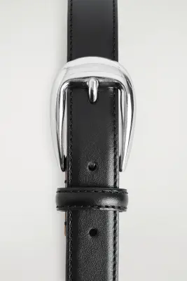 CEINTURE WESTERN EN CUIR - NOIR / ARGENTÉ