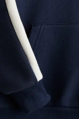 Hoodie à panneaux contrastants - Bleu marine