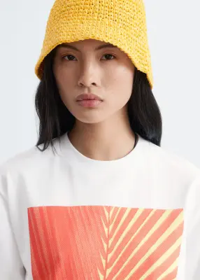 Chapeau en paille tressée - Jaune