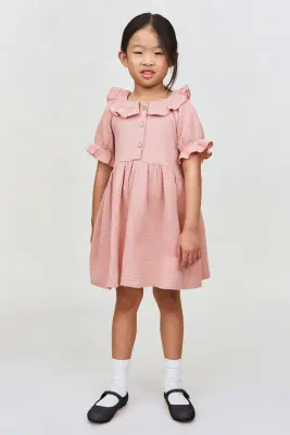 Robe en mousseline de coton - Rose clair