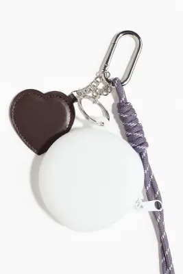 Bijou de sac - Violet/miroir en forme de cœur