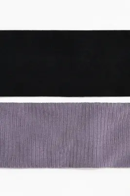 Lot de 2 bandeaux en jersey - Violet ancien/noir