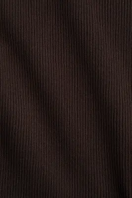 Jupe en maille côtelée - Marron foncé