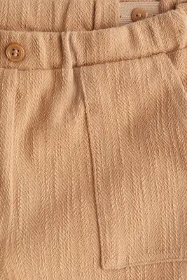 Short en jersey texturé - Beige