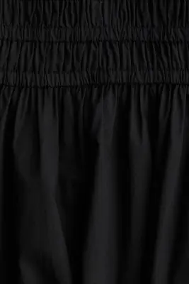 Robe en coton avec taille smockée - Noir