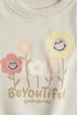 Sweat avec motif - Beige clair/SmileyWorld®