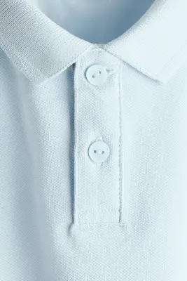 Polo en piqué de coton - Bleu clair