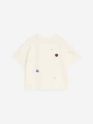T-shirt brodé - Blanc cassé/Rugby