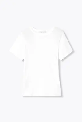 T-shirt côtelé manches courtes
