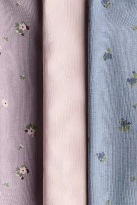 Lot de 3 leggings en coton - Lilas ancien/fleuri