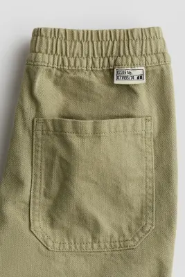 Pantalon en twill de coton - Vert kaki clair