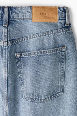 Jupe portefeuille en denim - Bleu denim clair