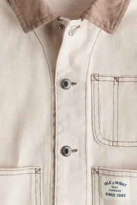 Veste utility wear en twill - Beige clair