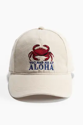 Casquette en twill de coton - Beige clair/crabe