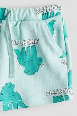 Short en molleton imprimé - Turquoise/Dinoriffic