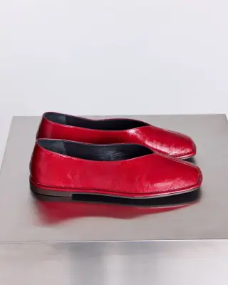 Ballerines Elise vernis froissé rouge