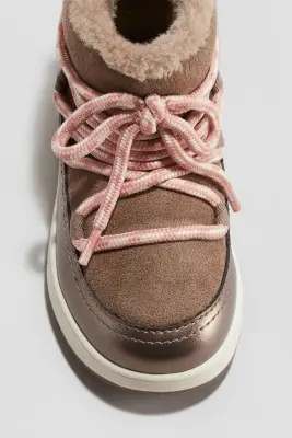 Bottines de neige chaudement doublées - Marron/rose
