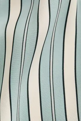 Short en twill avec cordon de serrage - Turquoise clair/rayé