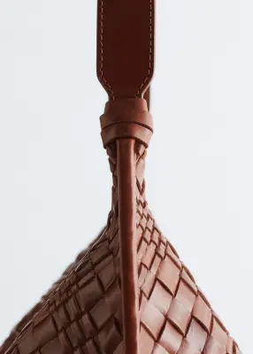 Tote bag en cuir entrelacé - Rouille