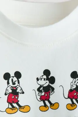 T-shirt imprimé en coton - Blanc/Mickey