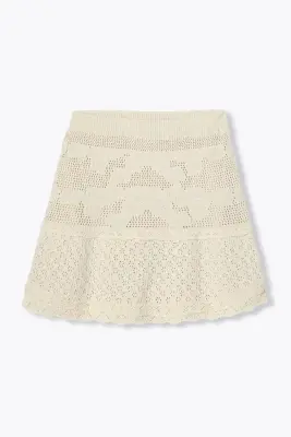 Jupe courte en maille ajourée
