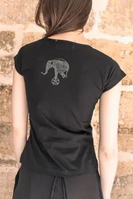 Empreinte de patte d'éléphant gris/noir
