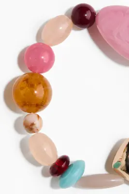 Bracelet avec perles fantaisie - Rose/crème