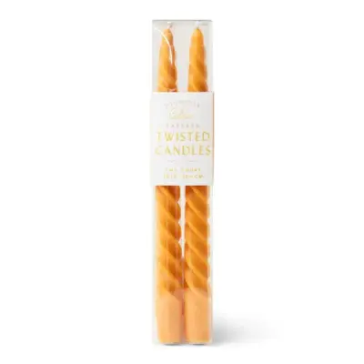 Set 2 Bougies Torsadées Orange