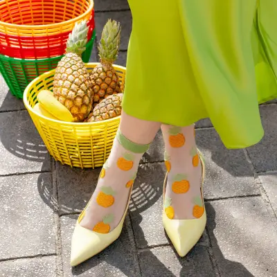 Chaussettes transparentes Ananas Coucou Suzette