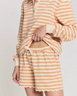 Short Tao rayures orange, bleu et écru