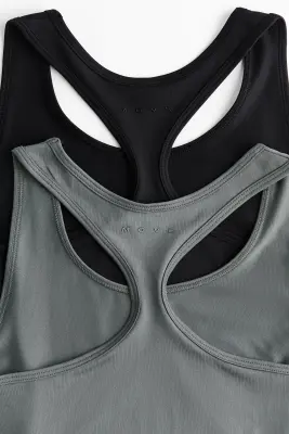 Lot de 2 débardeurs de sport DryMove™ - Gris/noir