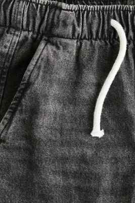 Pantalon jogger en denim de coton - Gris denim foncé