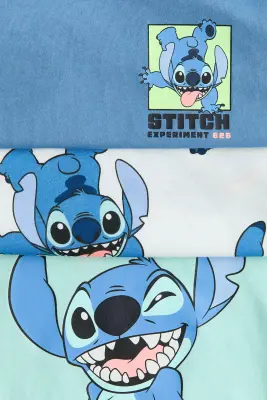 Lot de 3 T-shirts imprimés - Bleu/Lilo et Stitch